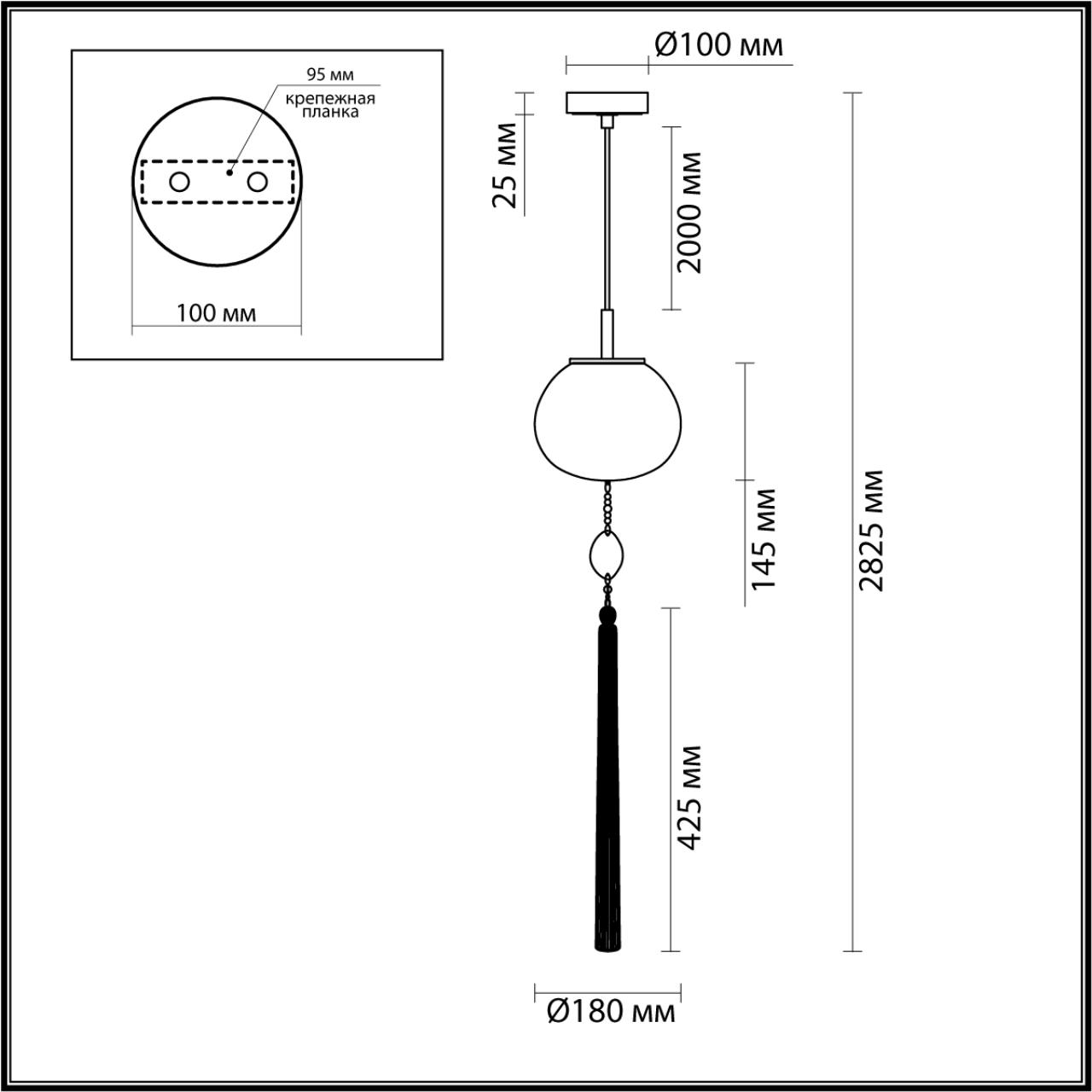 Подвес 1*E14*1*40W Odeon Light Fiolent 5432/1, античная бронза