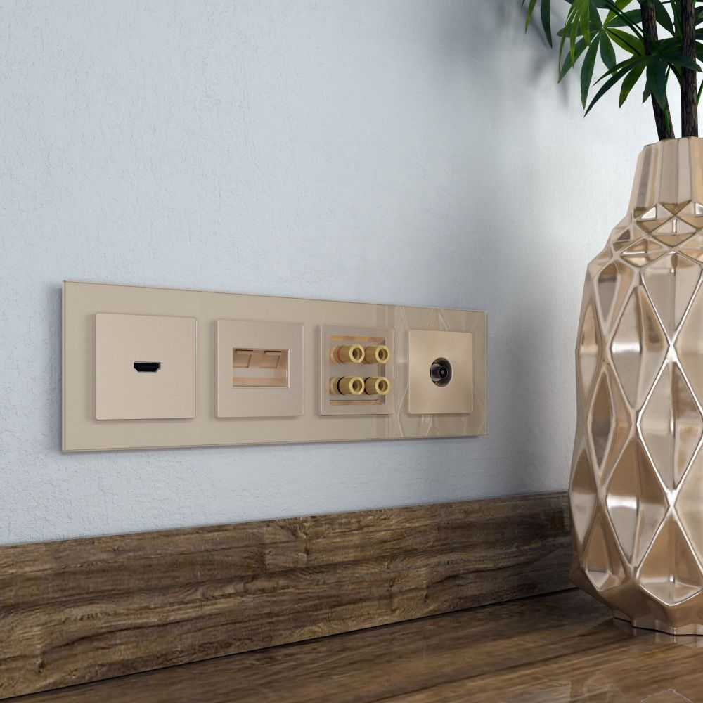 Накладка для розетки HDMI (шампань) WL11-HDMI-CP Werkel 4690389124518