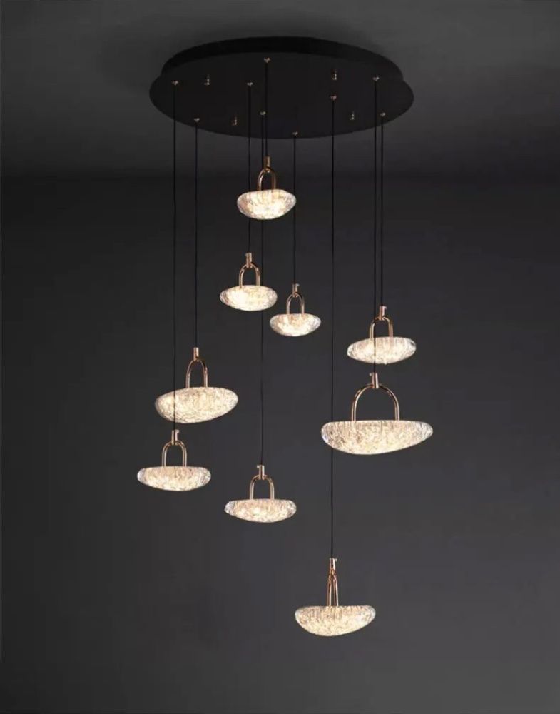 Люстра 2326-9, D600 / Н160 LED, 95W, 3000/4000/6000K, Alva Donna, Чёрный матовый