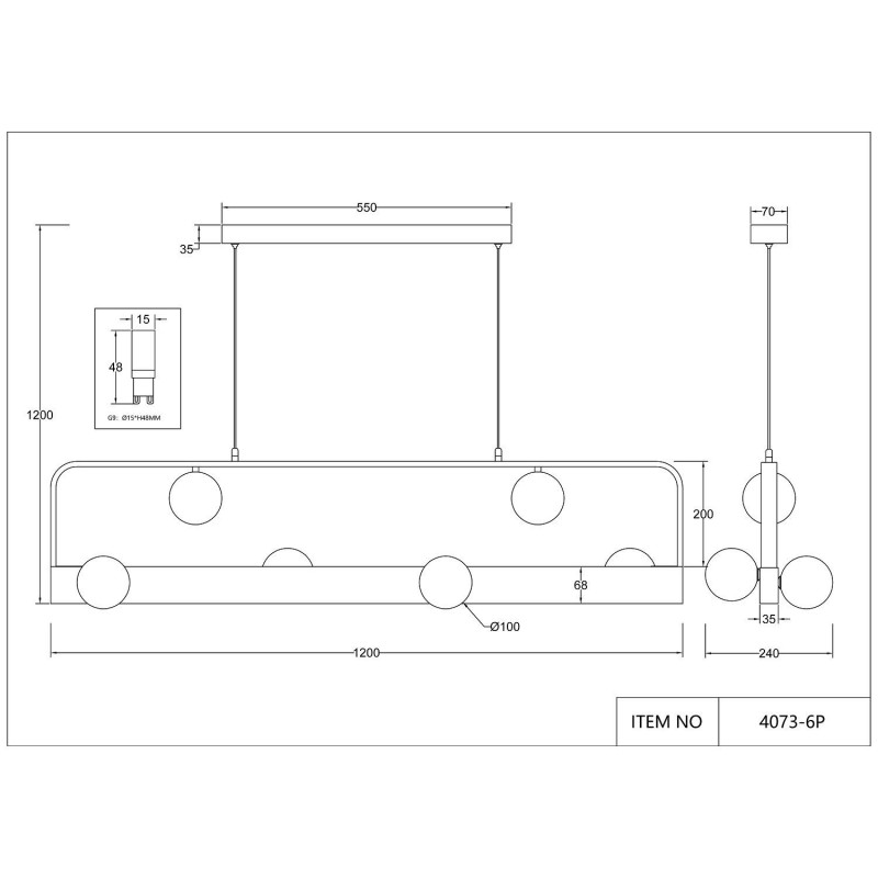 Подвесная люстра Favourite Fitirum 4073-6P, L1200*W240*H200/1200, Каркас белого цвета в сочетании с золотым, плафоны из белого акрила, два источника света - встроенная лента LED и лампы внутри плафонов.