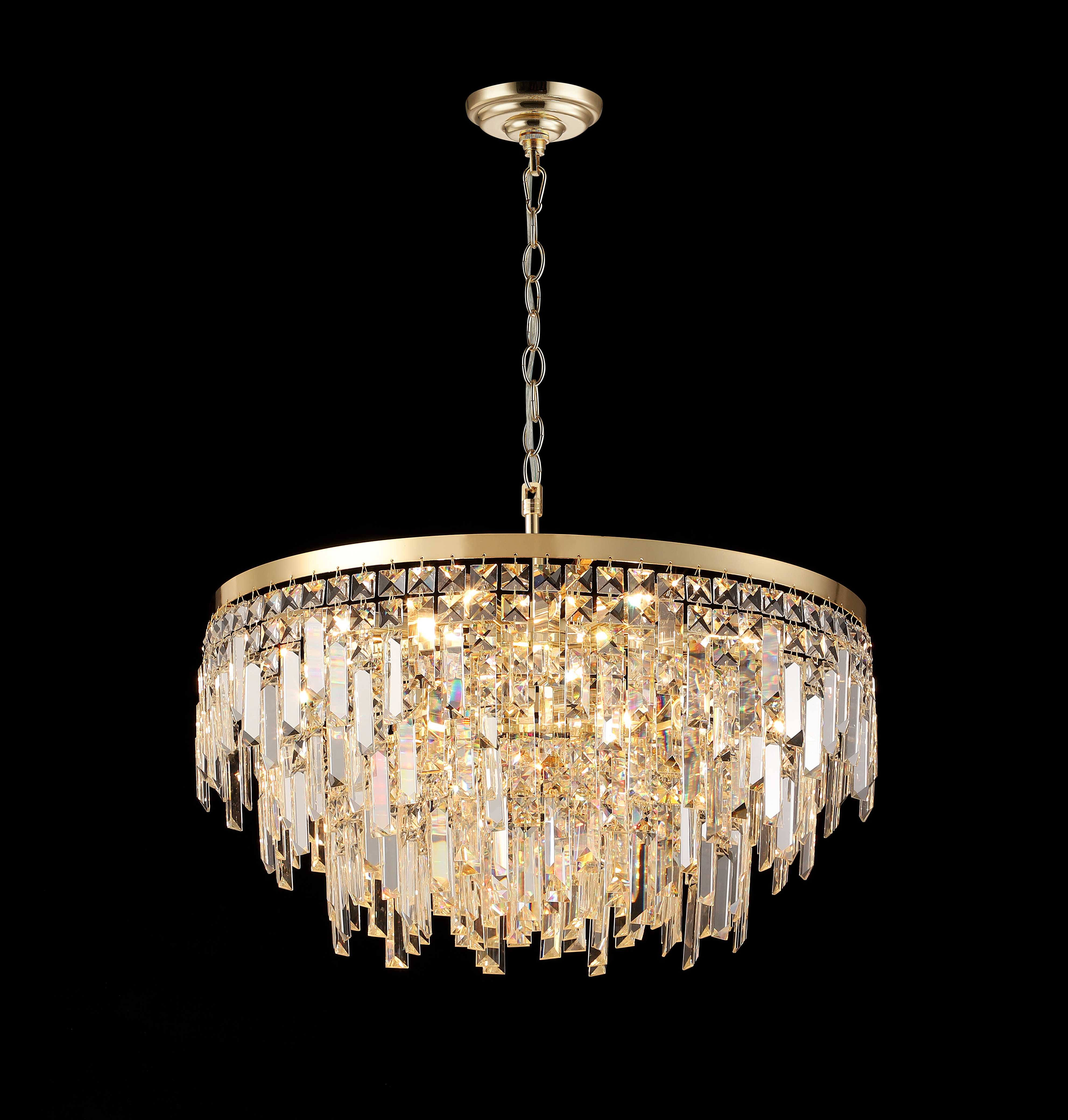 Люстра  600*300, 12*E14, 40W NewRgy Cristallo F7-ф600*H300 H GOLD, H GOLD
