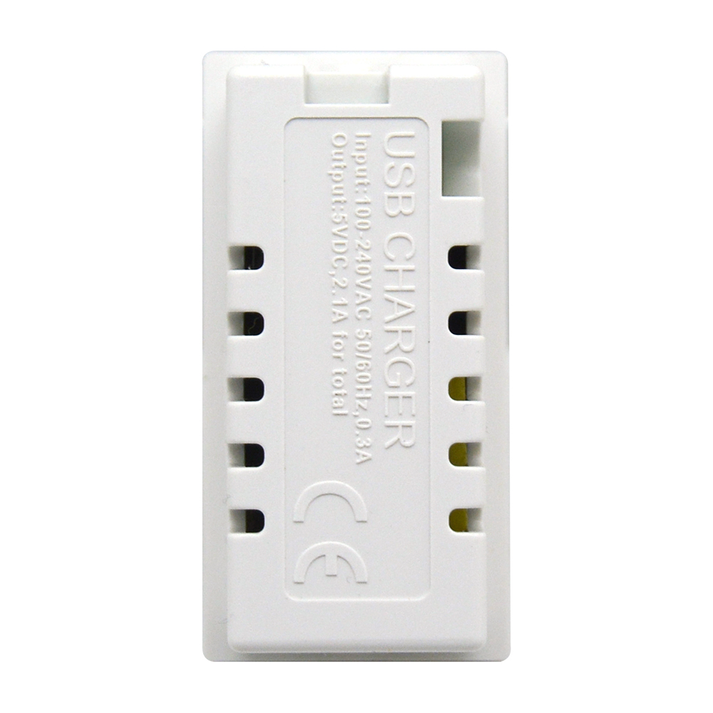 Donel USB зарядное устройство, 2.1A, Type A + C, 1 мод., бел. (22.5х45мм) DUSB2100WCF