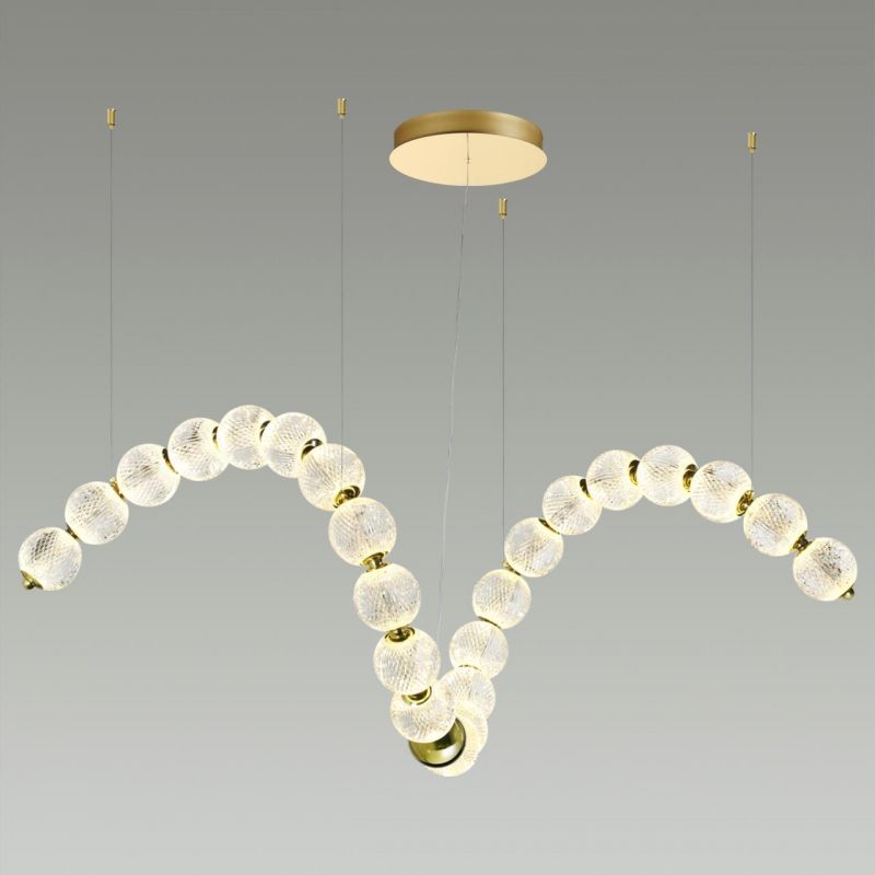 Светодиодный светильник 146 см, 92W, 4000K, Odeon Light CRYSTAL 5008/92L, золото