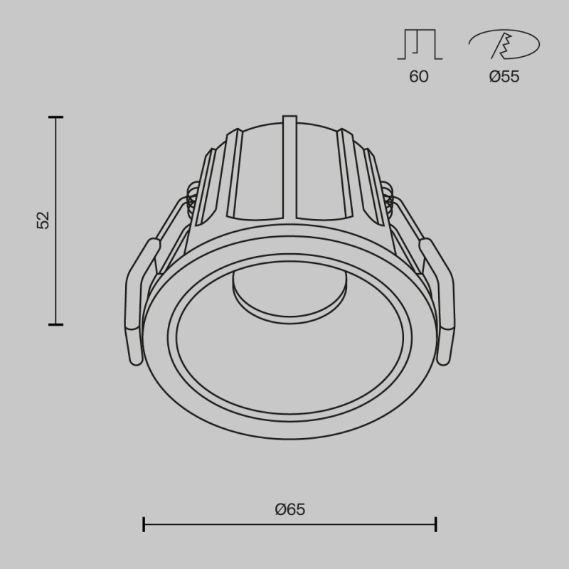 Светильник 7 см, 10W, 3000K, Maytoni Downlight Alfa LED DL043-01-10W3K-RD-WB, белый-черный