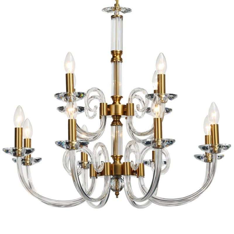Подвесная люстра Stilfort Glass 1050/03/12P, диаметр 75 см, золото