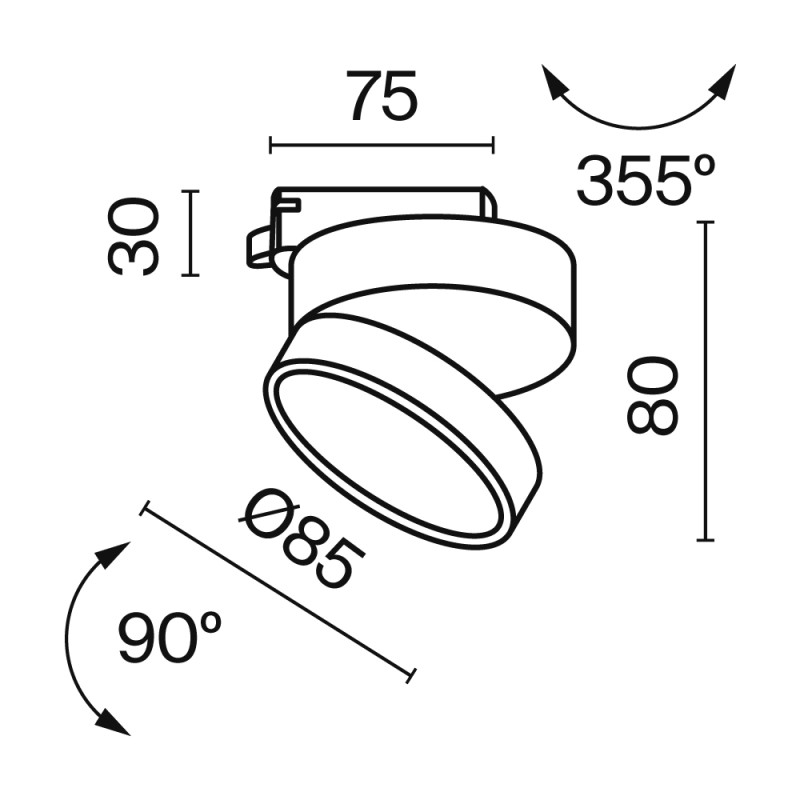 Трековые светильники Maytoni Track lamps TR007-1-12W4K-W, 12W LED, 4000K, белый