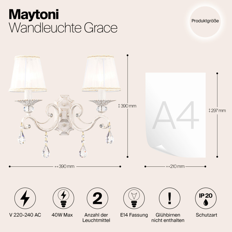 Бра Maytoni ARM247-02-G Кремовое золото