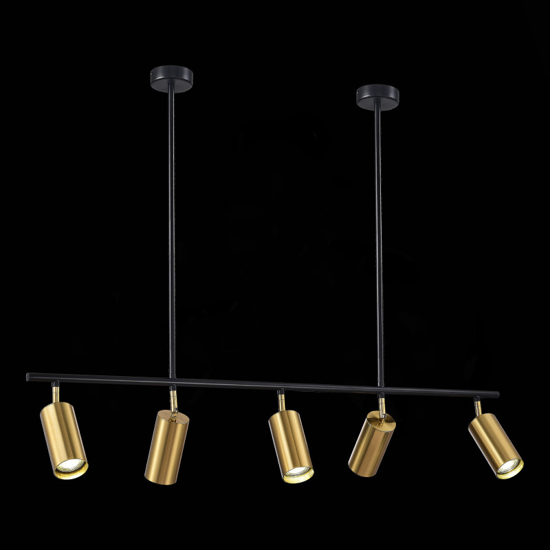 Светильник подвесной 100*8*75 см, 5*GU10 5W 4000K черный ST Luce Sormano SL1206.413.05