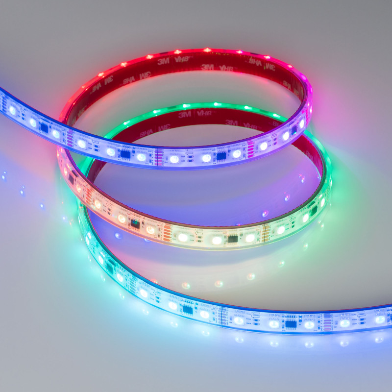 Лента герметичная DMX-PS-B60-12mm 12V RGB-PX3 (14 W/m, IP67, 5060, 5m), Arlight 039605. Цена указана за 5 метров. Продается кратно 5 метрам.