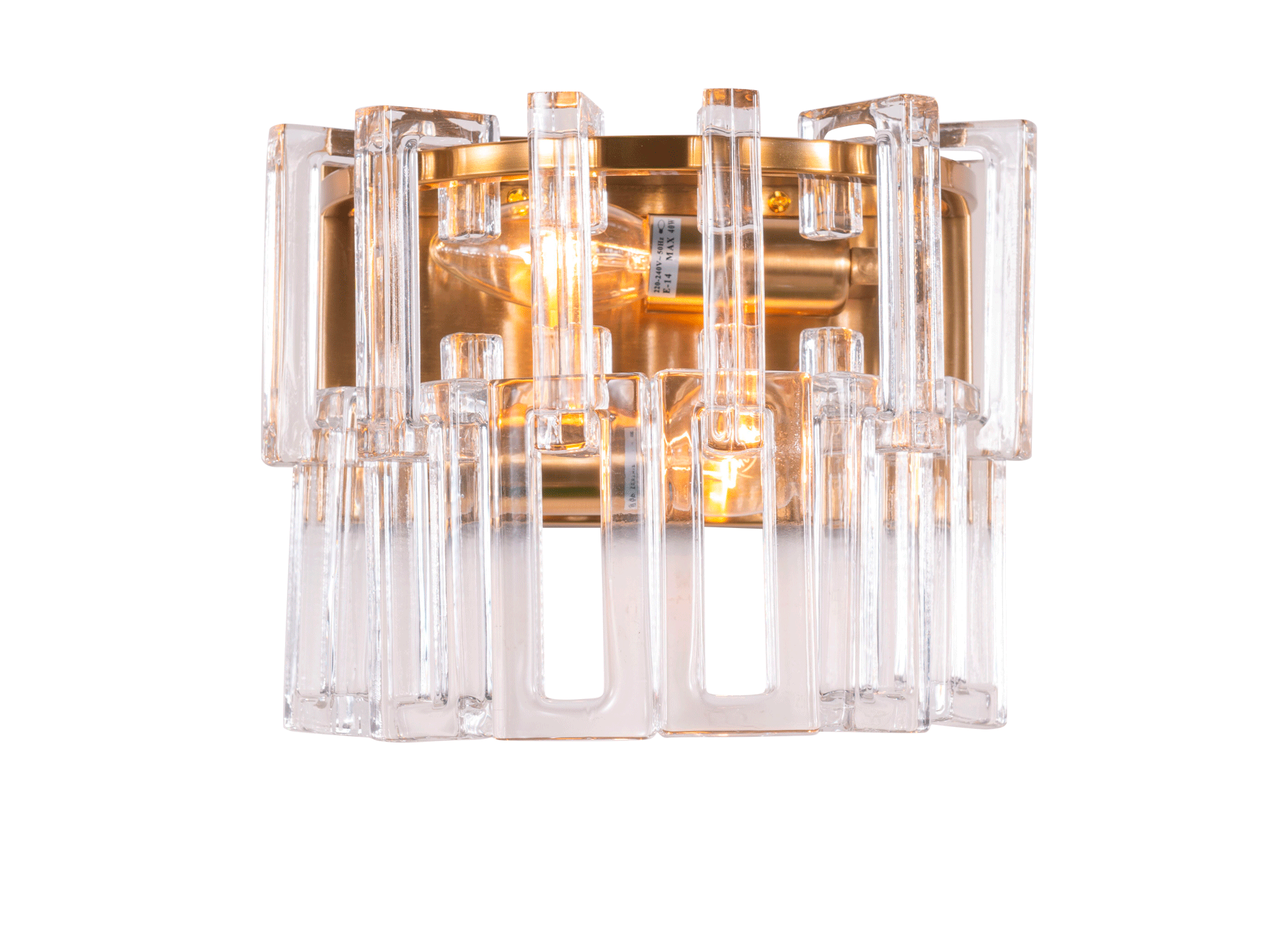 Бра 140*240*140, 2*E14, 40W NewRgy Cristallo W2430P/2 PT BRS, PT BRS