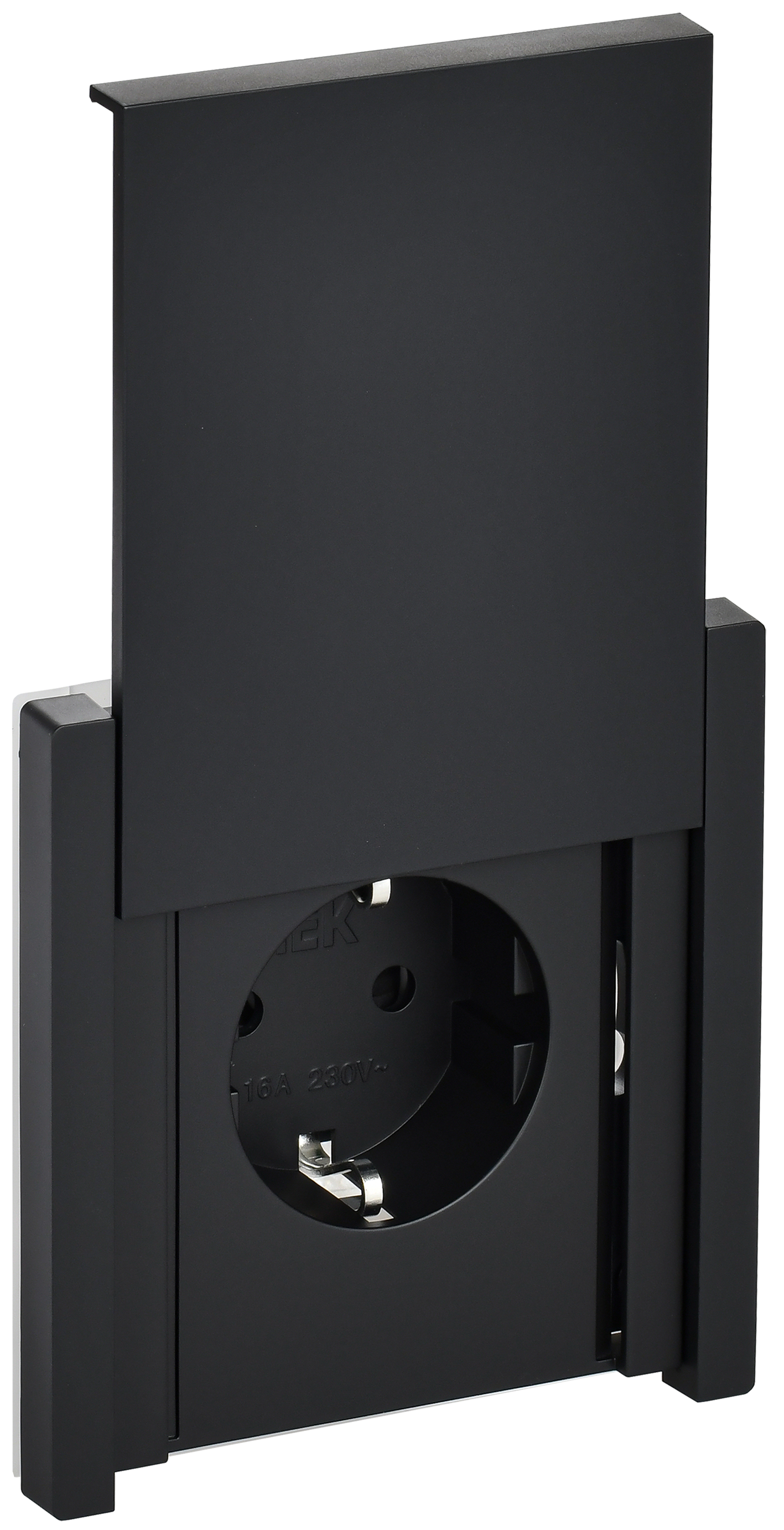 Розетка с з/к/ш с кр. в/к 16А IP44 FP121 черный  IEK FORTE&PIANO, FP-R16-16-44-K02