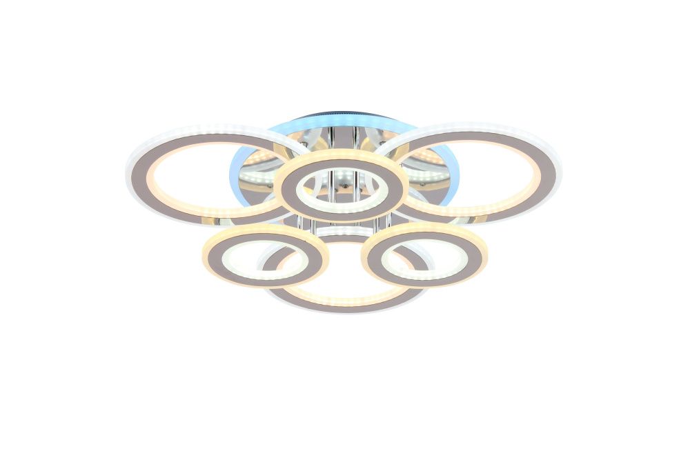 Люстра L660 x W660 x H140, мм, 252W 3000K-6500K, CR (Хром) Rilon 2120/6 CR/RGB