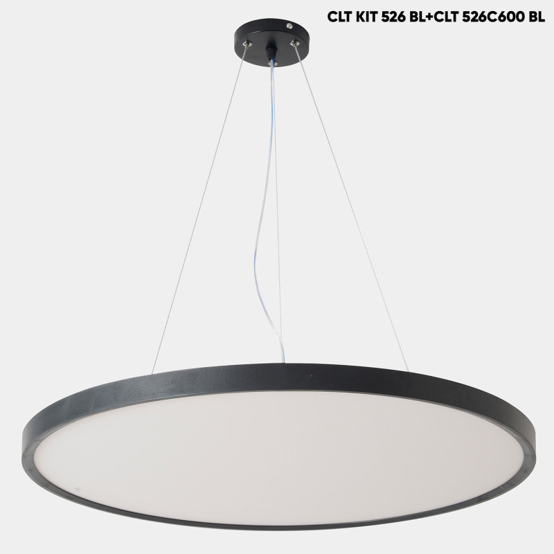 Светильник потолочный 60 см, 50W, 3000-6000K, Crystal Lux CLT 526C600 BL, черный