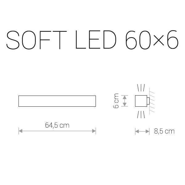 Настенный светильник Nowodvorski SOFT LED 9525, 1хLEDх11W, 3000К, графитовый