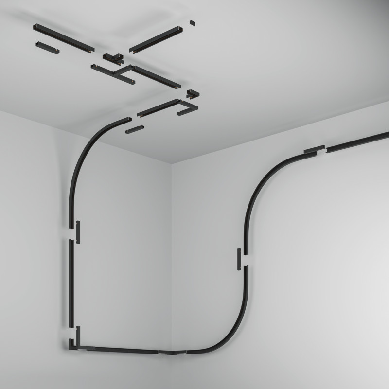 Шинопровод накладной для трековых светильников 100*2*1,2 см, Maytoni Technical Busbar trunkings Basity TRX172-111B черный