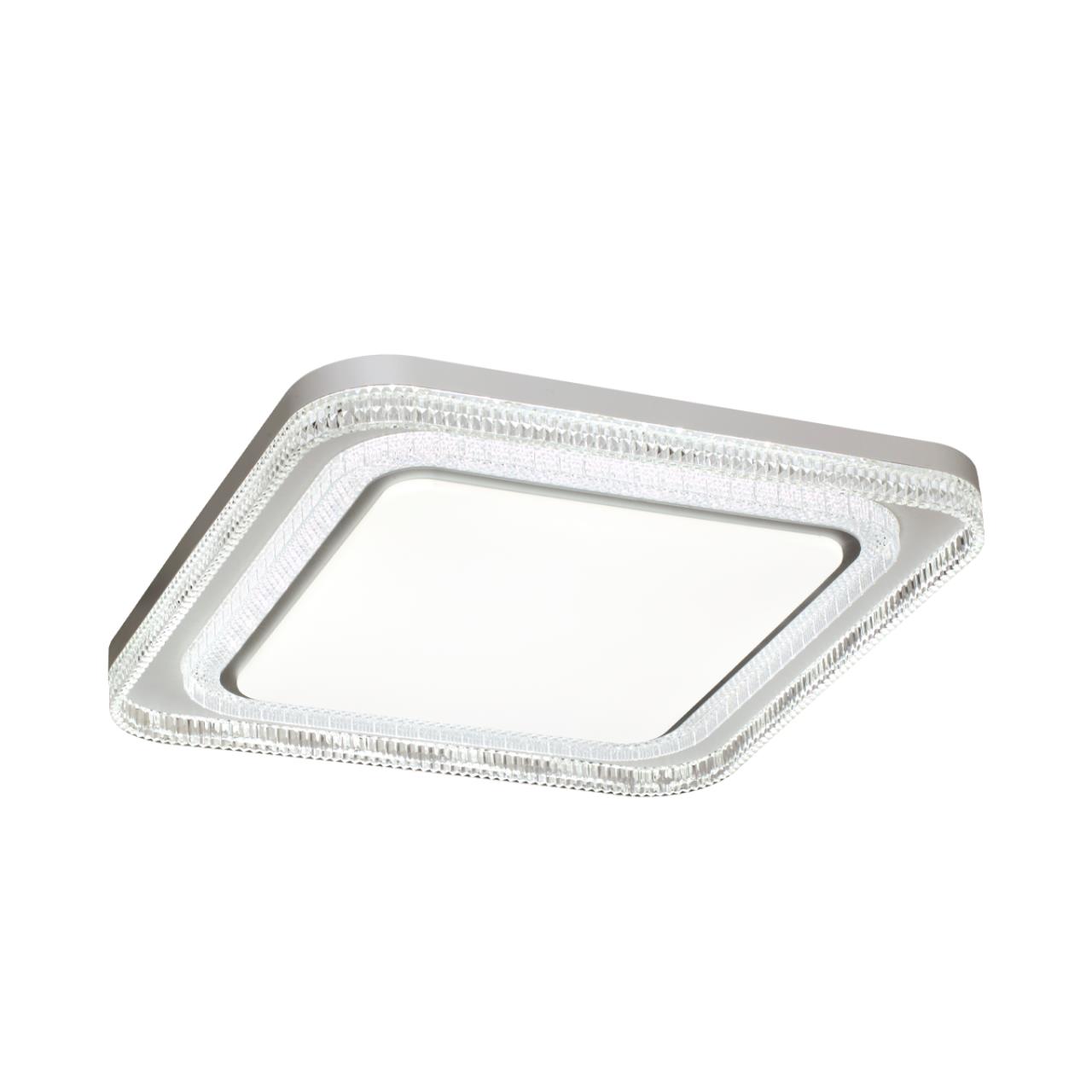 Светильник 49*49*7,5 см, LED 1*70W, 3000-6000 К, Sonex Suzy Silver 7685/EL, белый/серебристый/прозрачный