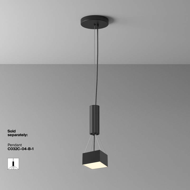 Накладной светильник 12*12*6 см, LED, 12W, 3000К, Maytoni Technical Zon C032CL-12W3K-SQ-B черный