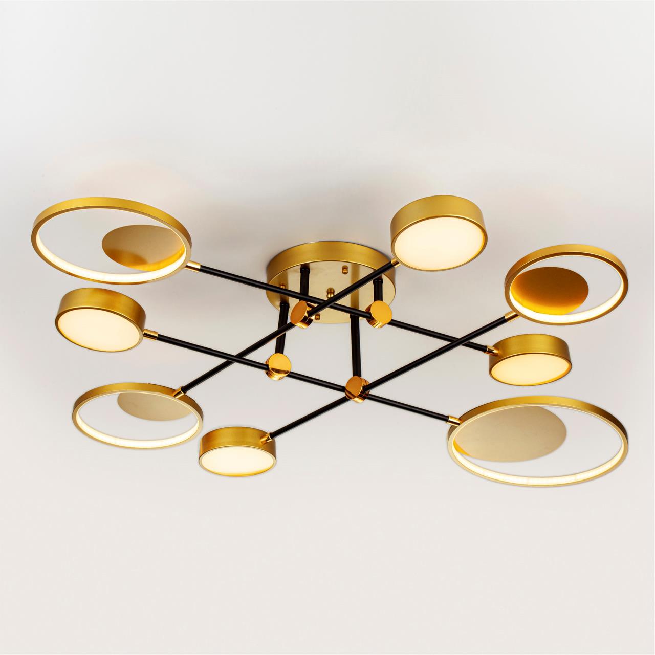 Светильник 140*120*20 см, LED 72W, 3000 / 6500К, Золото LED4U L2500-8