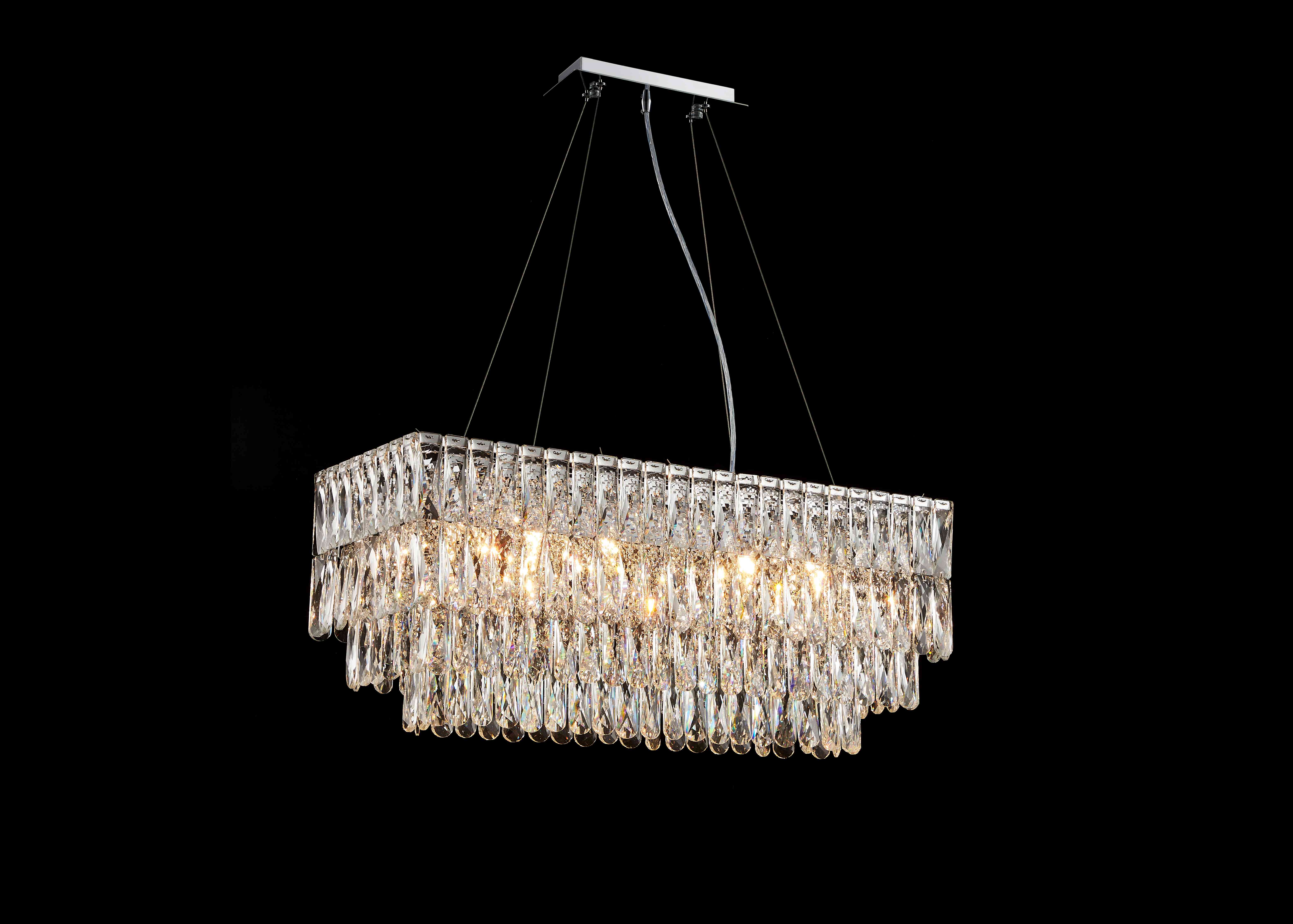 Люстра 800*300*340, 6*E14, 40W NewRgy Cristallo NW075-L800*W300*H340 RECTANGLE CHROME, Хром