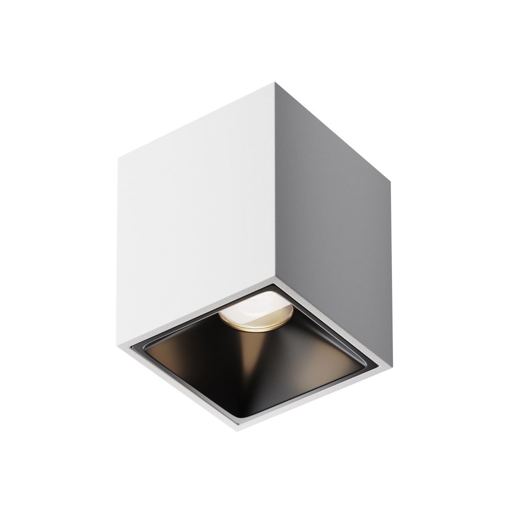 Потолочный светильник 6*6-7,5 см, LED*8W, 4000K, Maytoni Alfa LED 50° C065CL-8W4K-SQ-WB, Белочерный