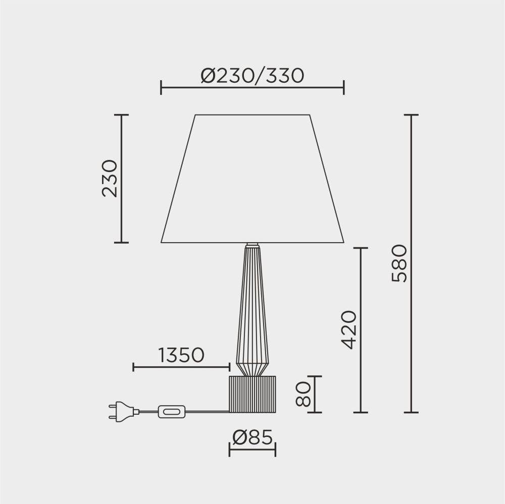 Настольный светильник 33*57 см, 1*Е27 MODELUX ML.5508.01TL CR хром