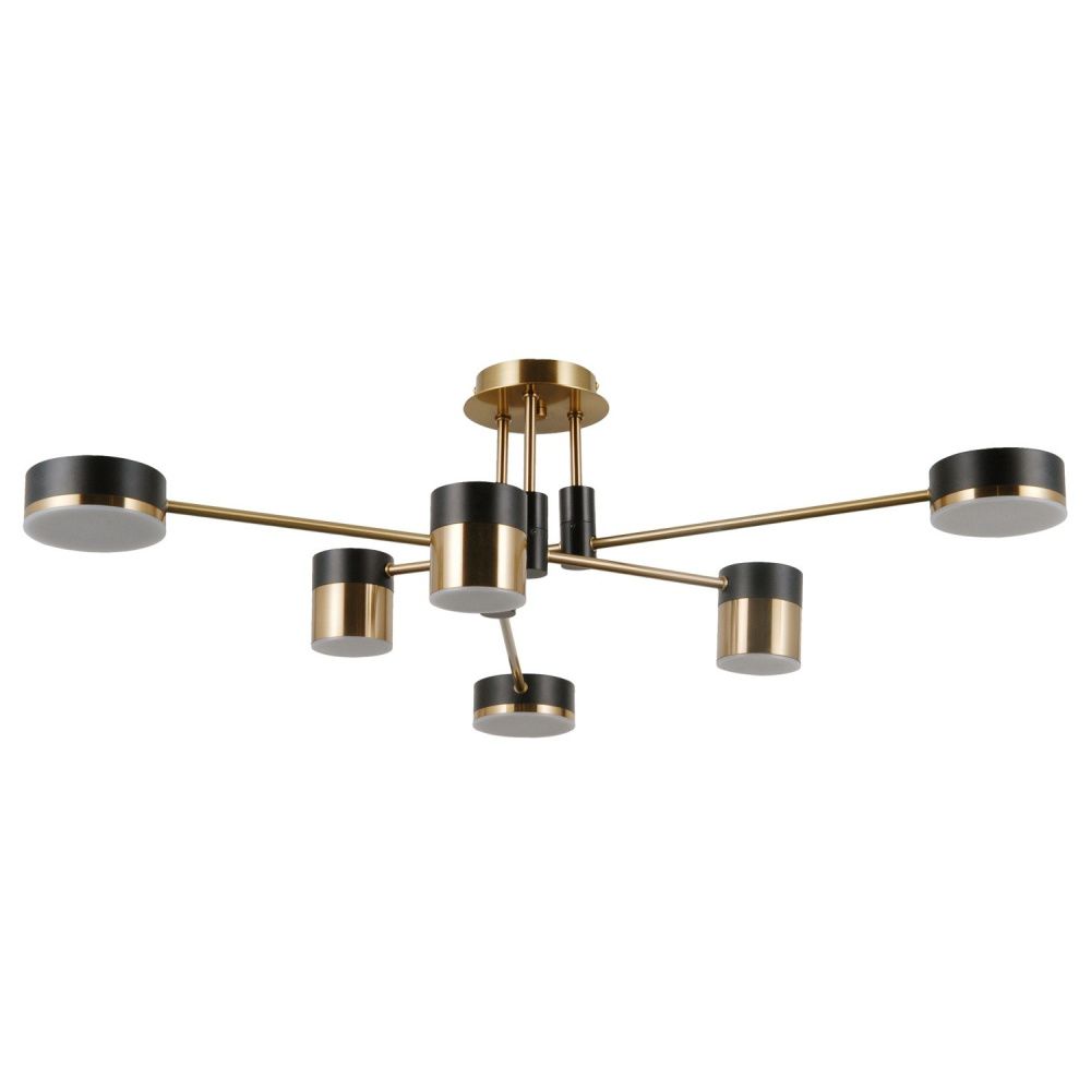 Люстра 80*80*26 см, 6*LED*36W, 3000K Gerhort G61420/6BRS+MBK MBK+BRS, Бронза;Черный матовый