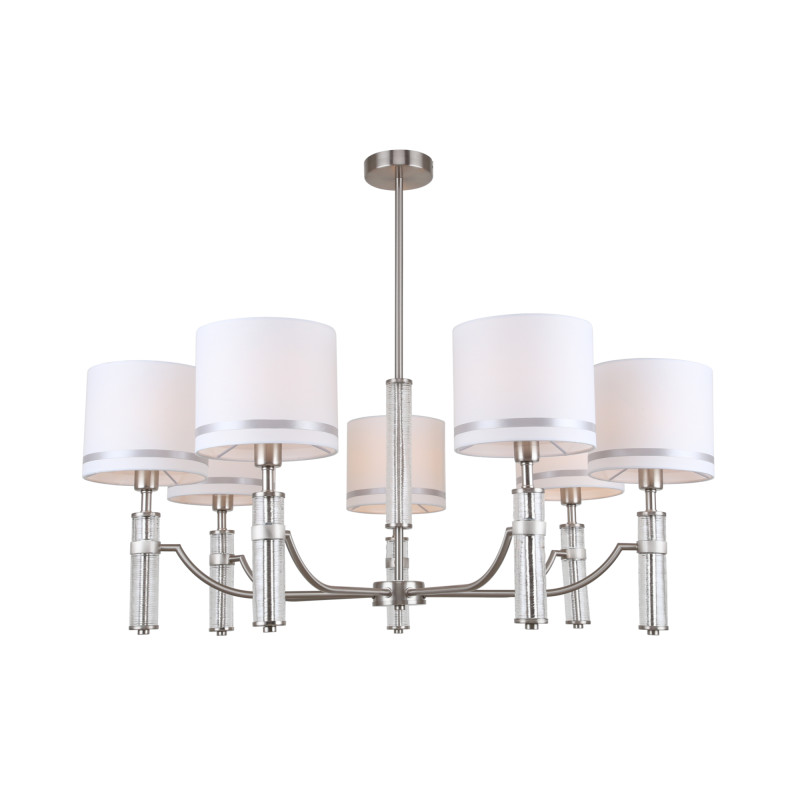 Люстра на штанге Freya Albero FR5108PL-07N, диаметр 84 см, никель