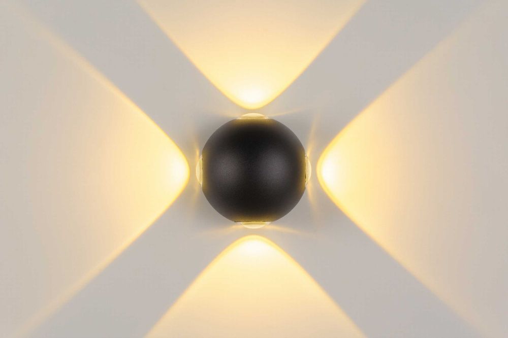 Светильник L110 x W110 x H70, мм, 4*1W 3000K, BK (Черный) Rilon PL-307B BK