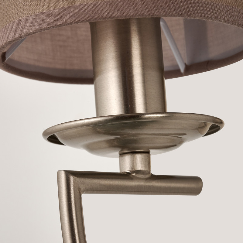 Бра Favourite Argo 2934-1W, D210*W120*H340, никеля, плафон из коричневой ткани