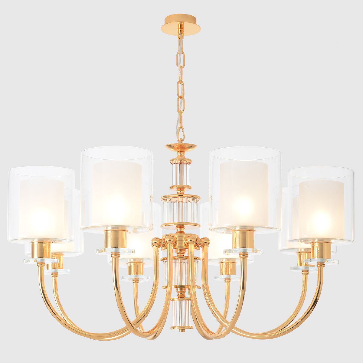 Подвесная люстра 83 см, Crystal Lux ELENA SP8 GOLD, золото