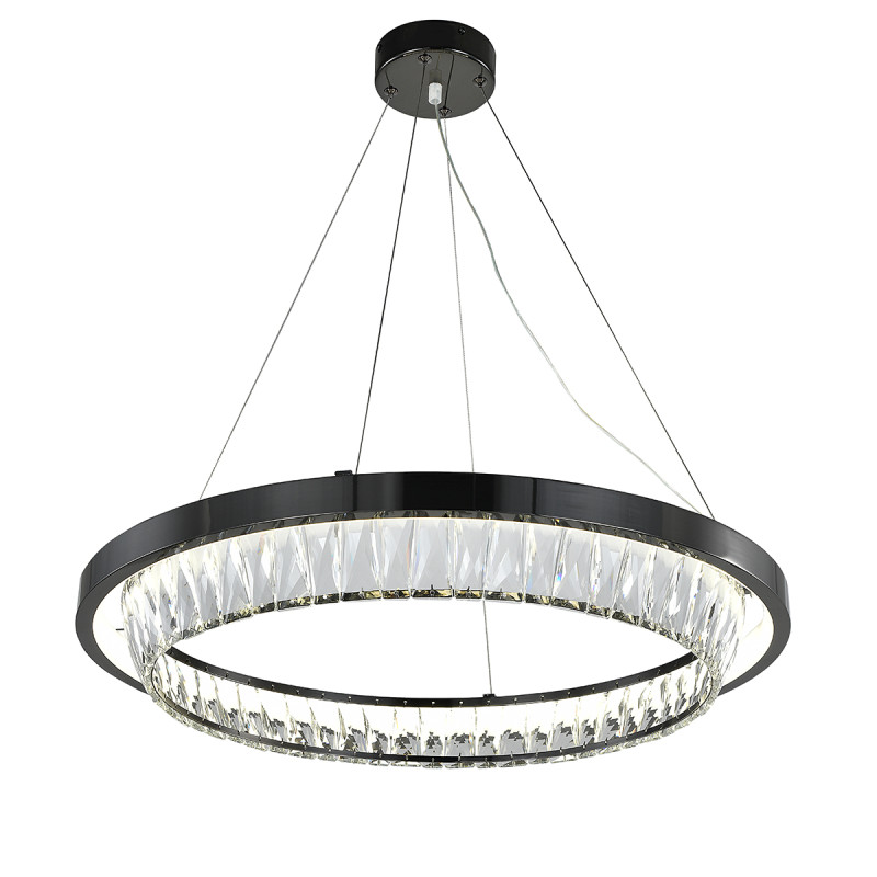 Подвесная люстра 60 см, 73W, 3000-6000K, Indigo Riva 12045/1P Black V000103L, черный, 12045/1P Black