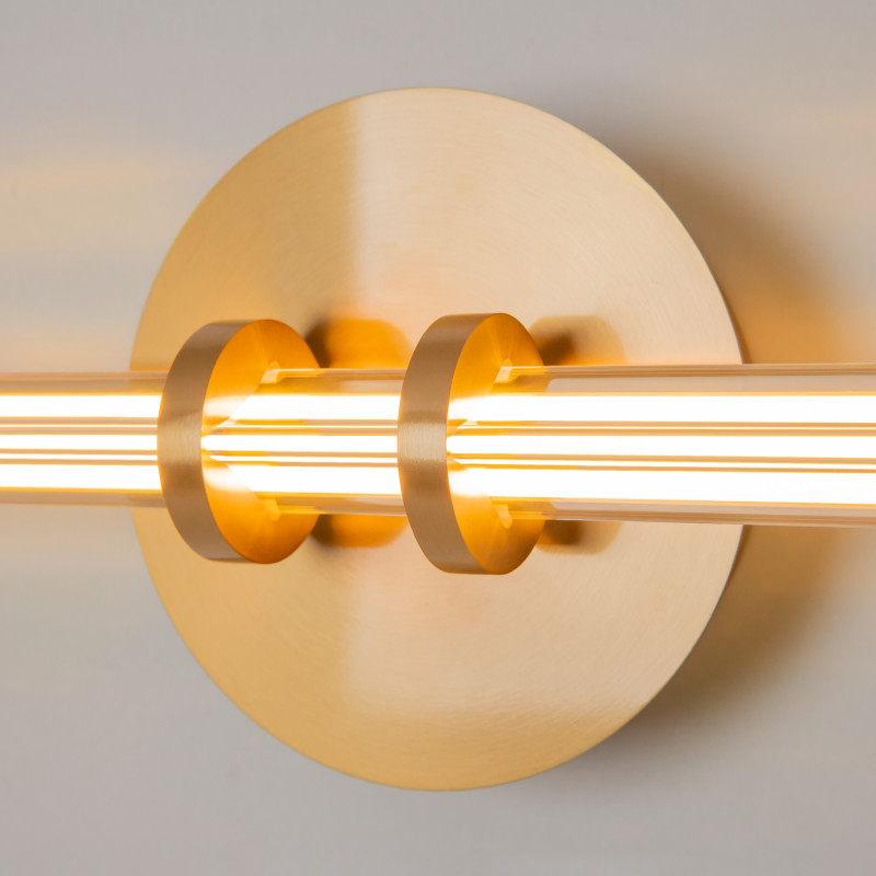 Бра 60*9*14 см, LED, 12W, 3000К, Maytoni Plume MOD340WL-L10BS3K латунный
