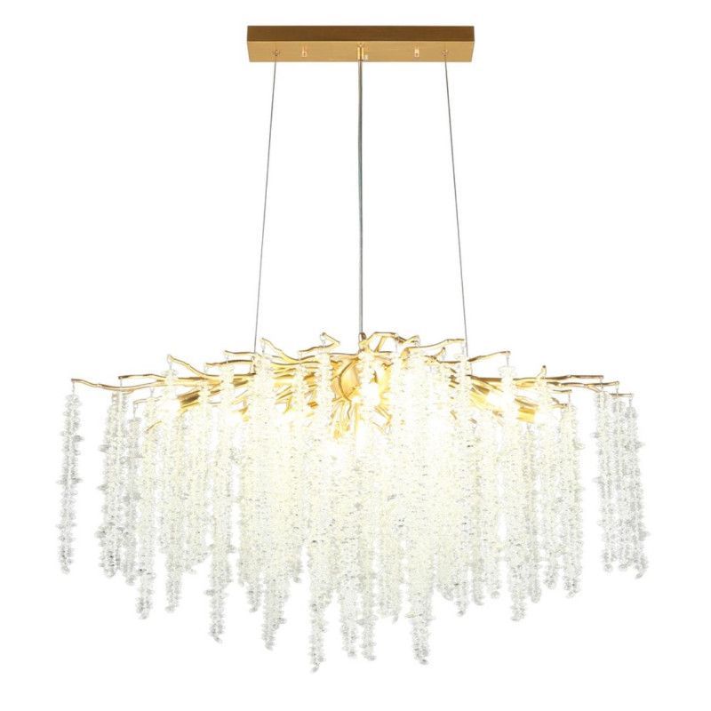 Подвесная люстра 100*50*80-180 см, 10*G9, 5W, Aployt PAULINA APL.848.23.10, золотой
