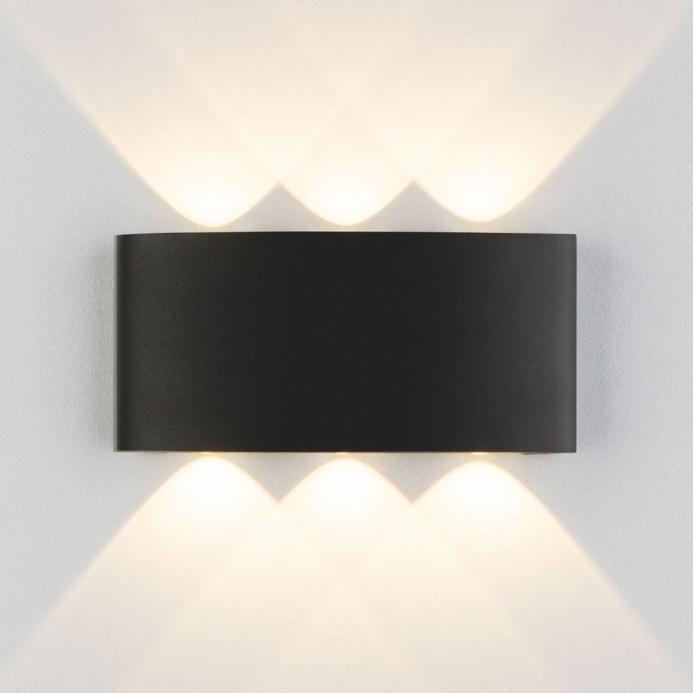 Уличный настенный светодиодный светильник 1551 TECHNO LED TWINKY TRIO черный 1551 TECHNO LED черный Elektrostandard