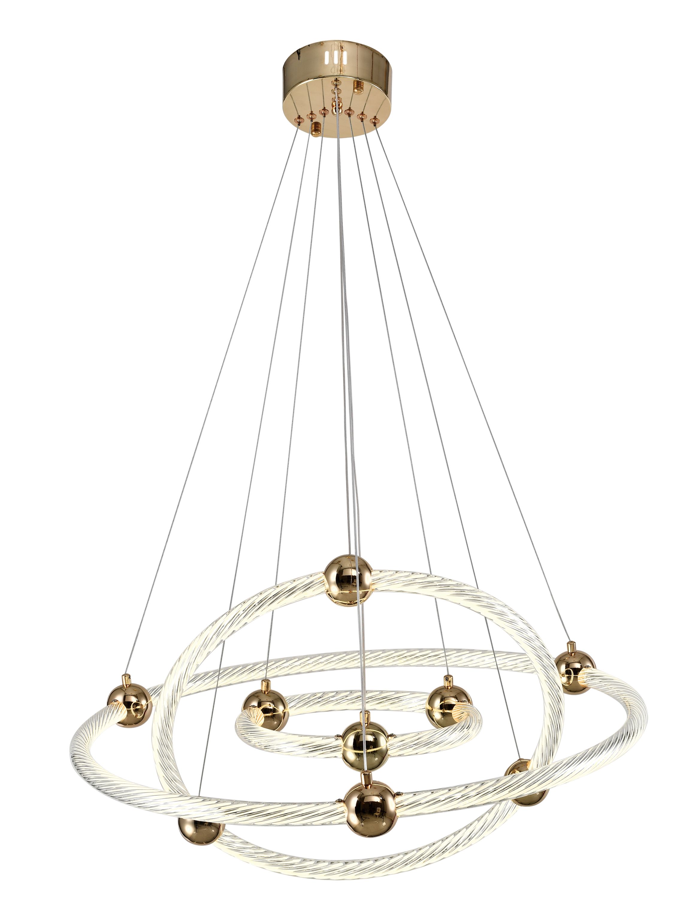 Светильник подвесной 40/60 см, LED 141W 4000K золото Zortes Auralia ZRS.57790.141