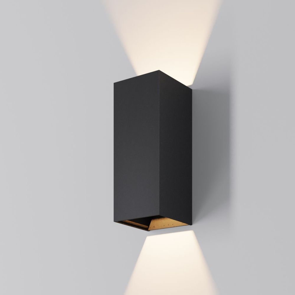 Уличный настенный светильник 17 см, 10W, 3000K, Maytoni Drape O525WL-L10B3K, черный