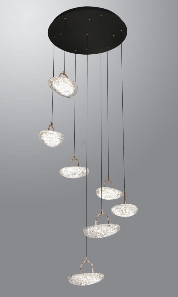 Люстра 2326-7, D500 / Н160 LED, 75W, K, Alva Donna, Чёрный матовый