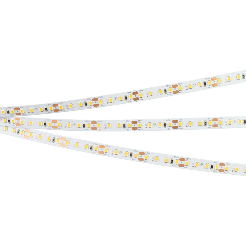 Лента RT-A120-10mm 48V Warm3000 (9.6 W/m, IP20, 2835, 30m) (Arlight, Открытый) 032189. Цена указана за 30 метров. Продается кратно 30 метрам.