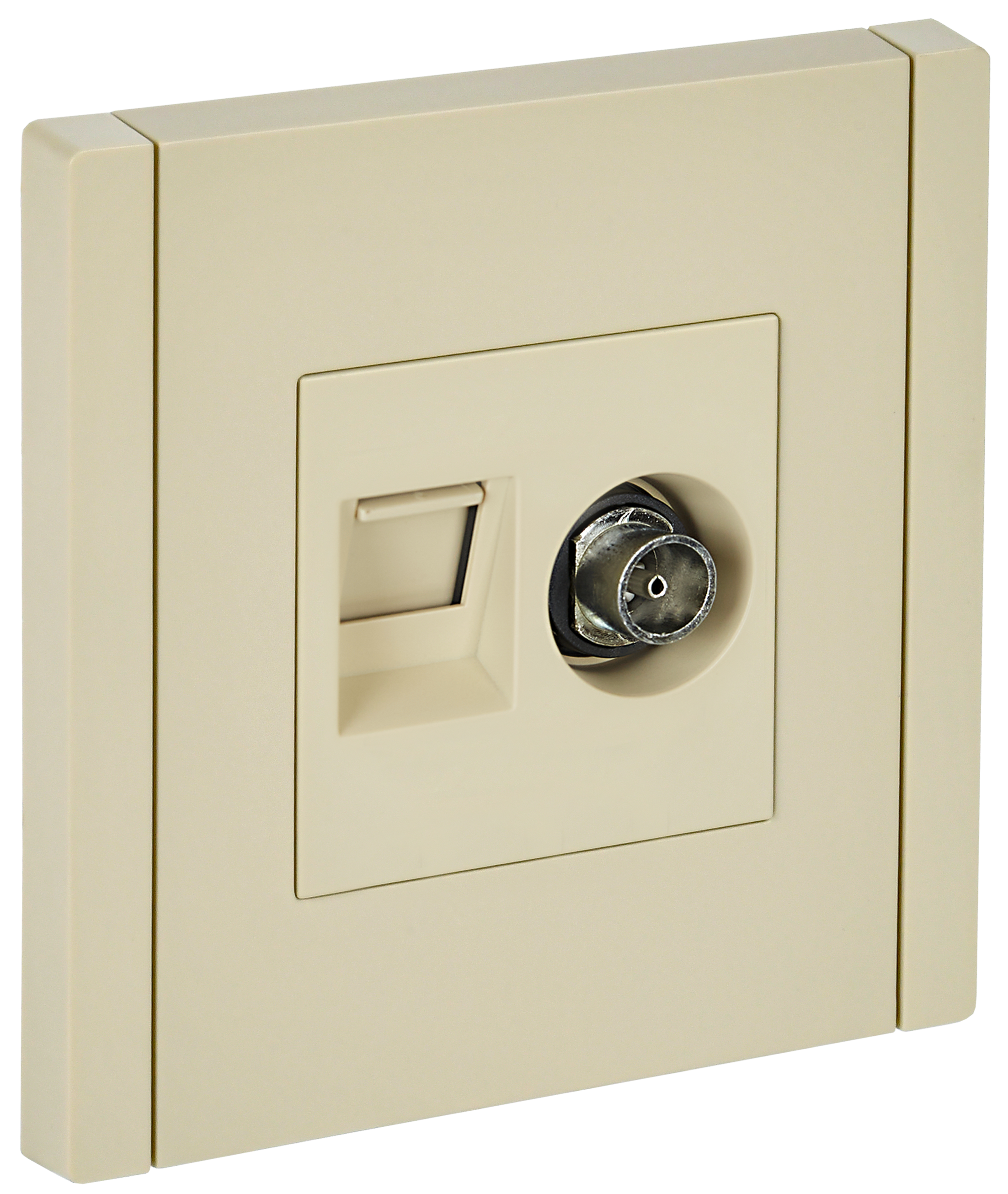 Розетка двойная TV+RJ45 кат.6 FP437 ваниль IEK FORTE&PIANO, FP-AK20-2-K10