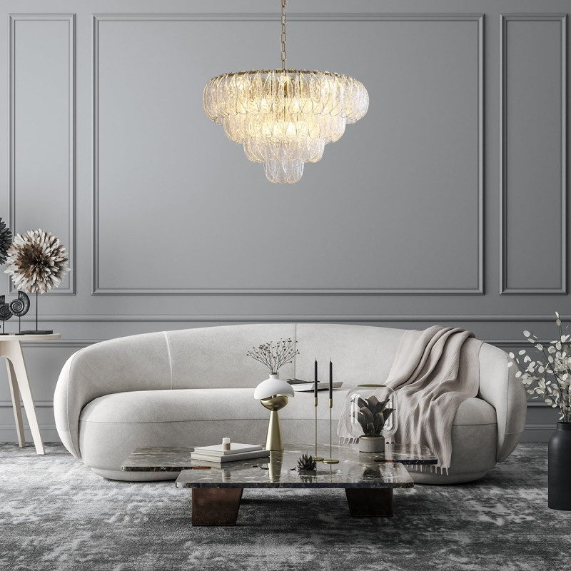 Каскадная люстра *80*106 см, 15*E14*40W, Indigo Dalia V000375, бронзовый, 12034/15P Brass