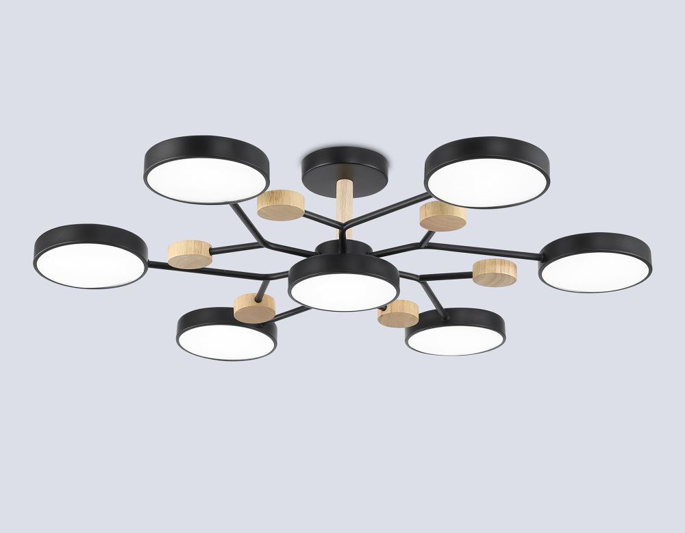 Люстра светодиодная на штанге **19- см, **W, 3000-6000K, Ambrella Light Comfort FL4866, черный, дерево