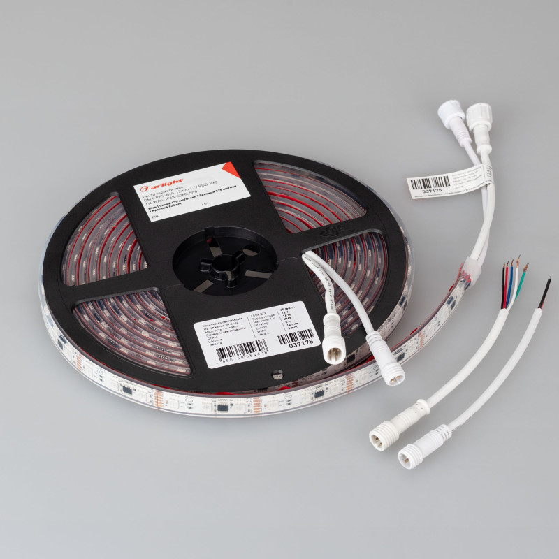 Лента герметичная DMX-PFS-B60-12mm 12V RGB-PX3 (14 W/m, IP68, 5060, 5m), Arlight 039175. Цена указана за 5 метров. Продается кратно 5 метрам.