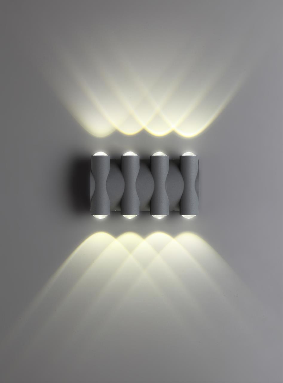 Уличный настенный светодиодный светильник Novotech Calle 358568, 8W LED, 4000K, темно-серый