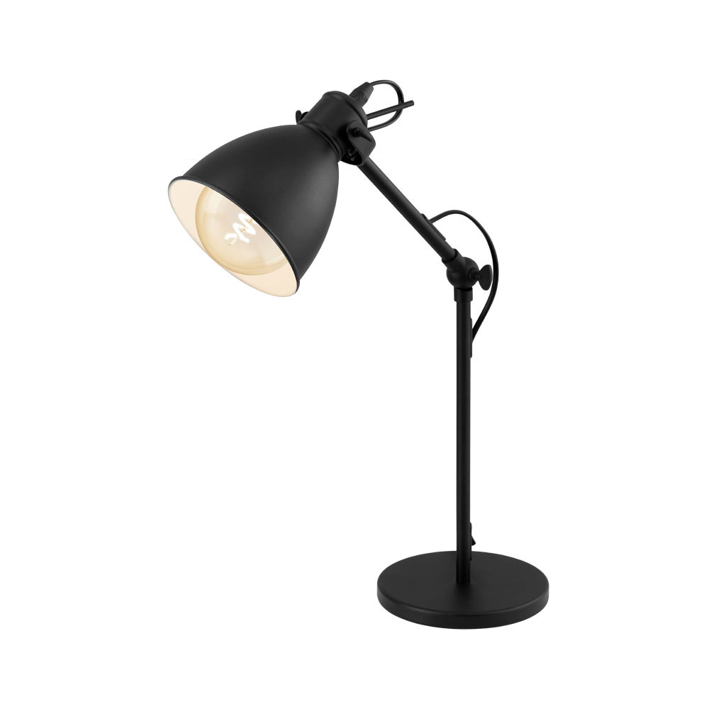 Настольная лампа 42,5 см, 1*E27 белый/черно-белый/черный/  Eglo PROMO  Priddy 49469