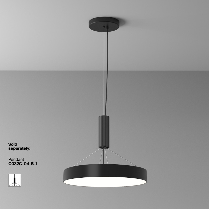 Накладной светильник 40*40*6 см, LED, 45W, 4000К, Maytoni Technical Zon C032CL-45W4K-RD-B черный