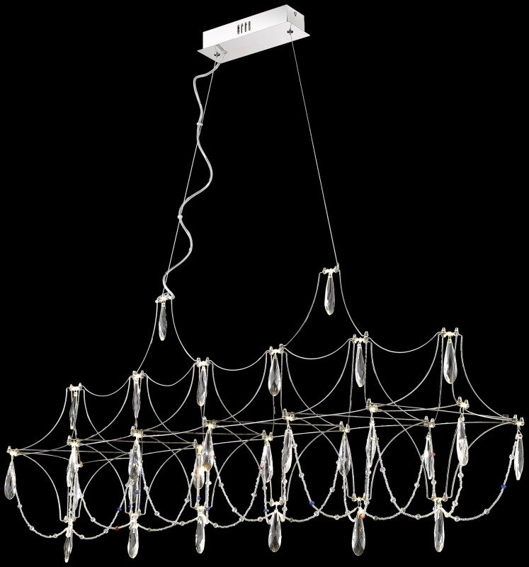 Подвесная люстра 120*24*113 см, LED, 24W, Wertmark  WE336.24.123 хром
