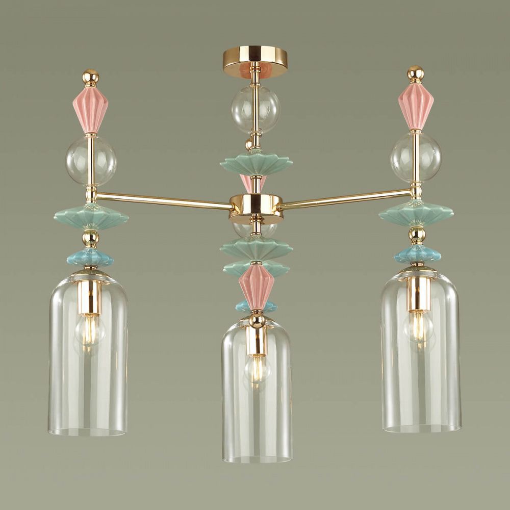 Подвесная люстра диаметр 65 см Odeon Light Bizet 4855/3C Золото