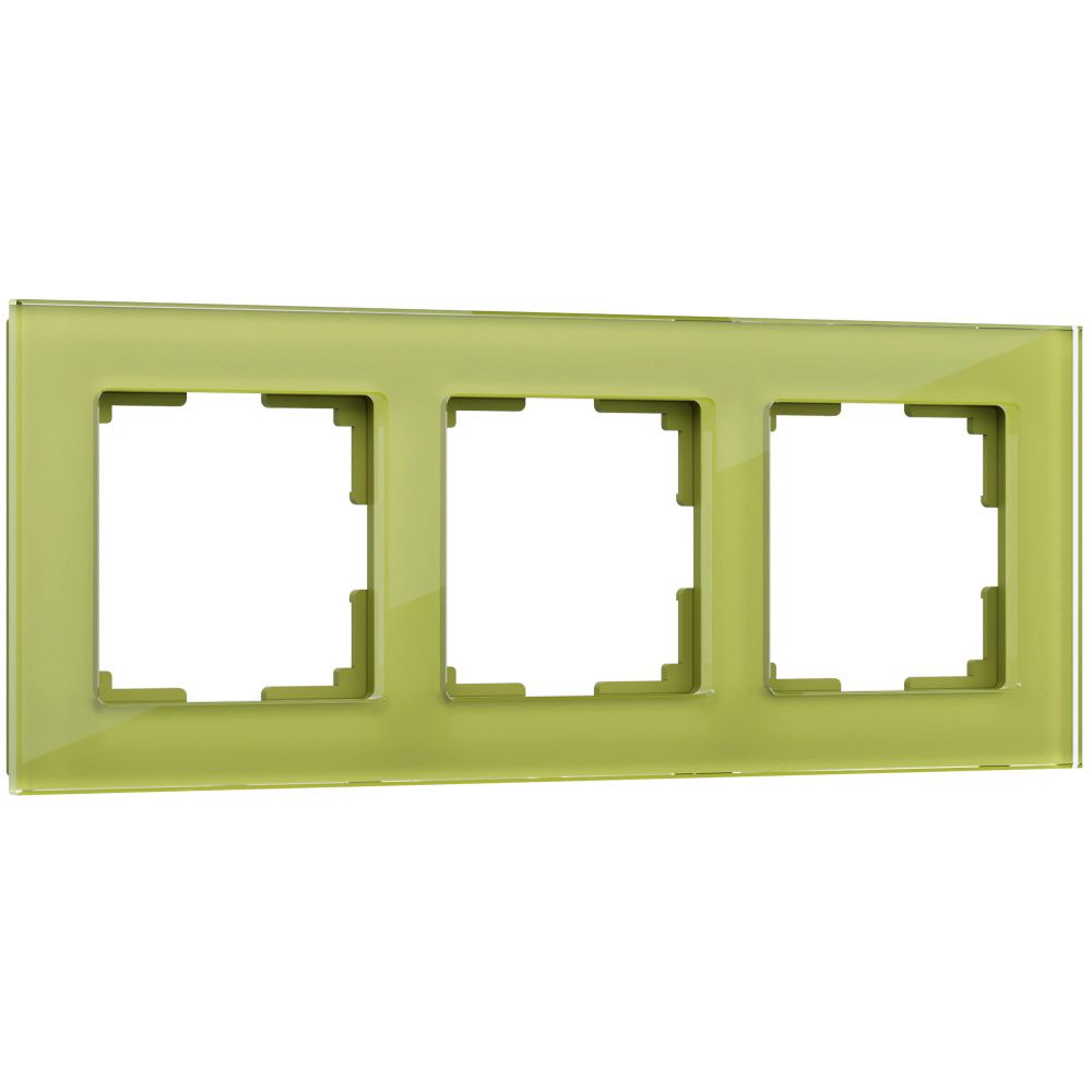 WL01-Frame-03 / Рамка на 3 поста (фисташковый,стекло)