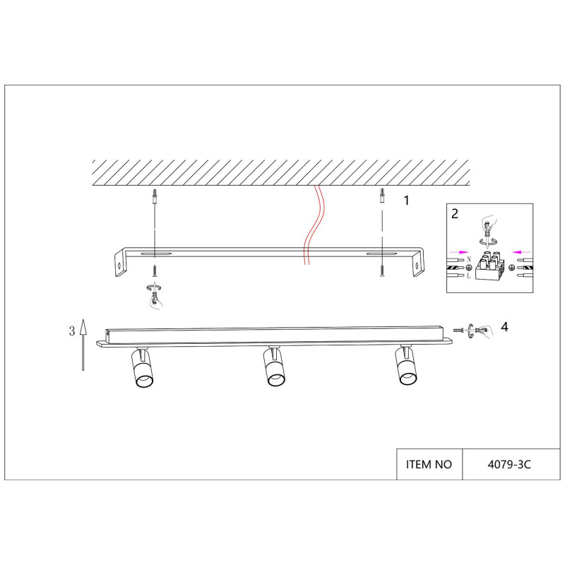 Светильник Favourite 4079-3C, L1000*W100*H160,