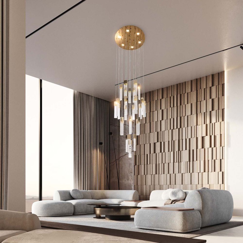 Подвесная люстра 60 см, 160W, 4000К MODELUX ML.88992.26 GD золото